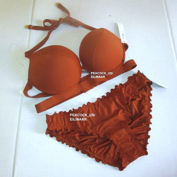 38C/L Victoria Secret Swim Hottie Push Up Top Bikini Set Ruffle Cheeky Bottom - Picture 3 of 13